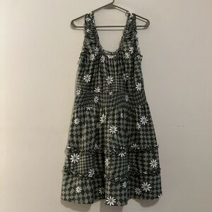 Charming Green and White Dress